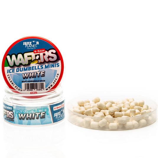 wafters-senzor-ice-dumbells-minis-white_-4-5mm_-15g_1 Wafters Senzor Ice Dumbells Minis Alb 4-5mm - imagine 1