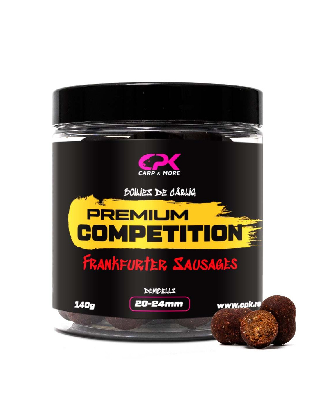 bolies-pentru-carlig-cpk-os-competition-dumbells-frankfurter-sausages-2024mm-100g Boilies CPK OS Premium Competition Dumbells Frankfurter Sausages, 20-24mm - imagine 1