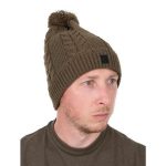 Caciula Fox Knitted Bobble Hat Khaki