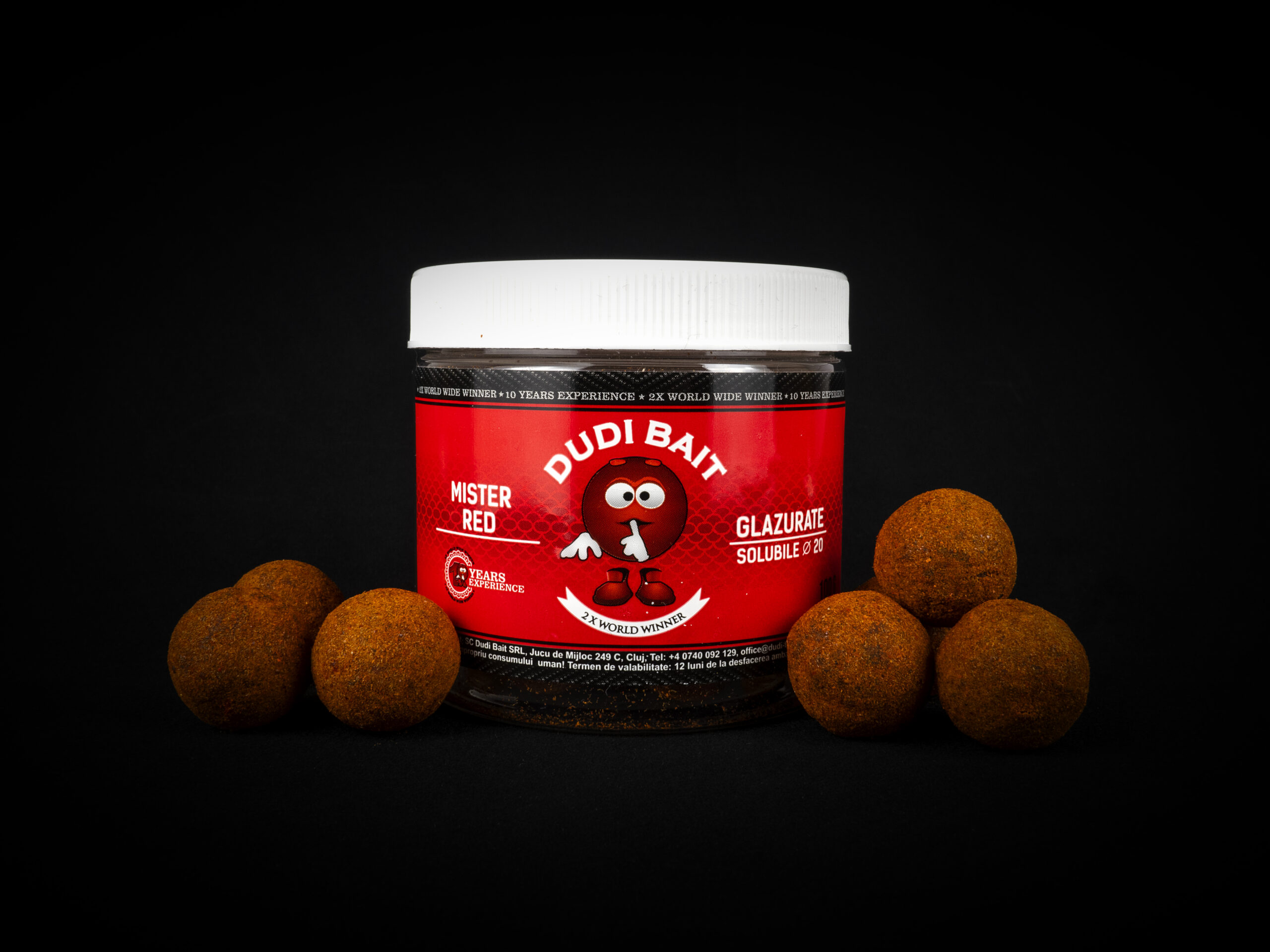 dudibaitsuperhotglazuratenou-scaled-2.jpg Boilies Dudi Baits pentru carlig Mister Red “Super Hot” “GLAZURATE”, 20mm - imagine 1