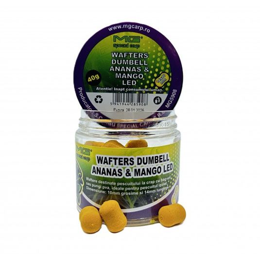 wafters_mg_special_carp_dumbell_ananas-mango_10mm.jpg Wafters MG Special Carp Dumbell Ananas-Mango 10mm - imagine 1